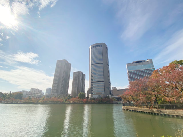 Check out the gorgeous views of the river and skyscrapers from the opposite shore!