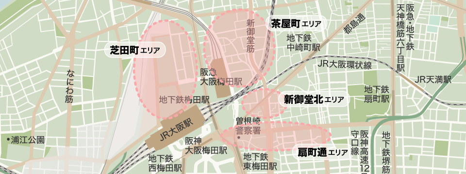 阪急梅田ゾーンの全体地図