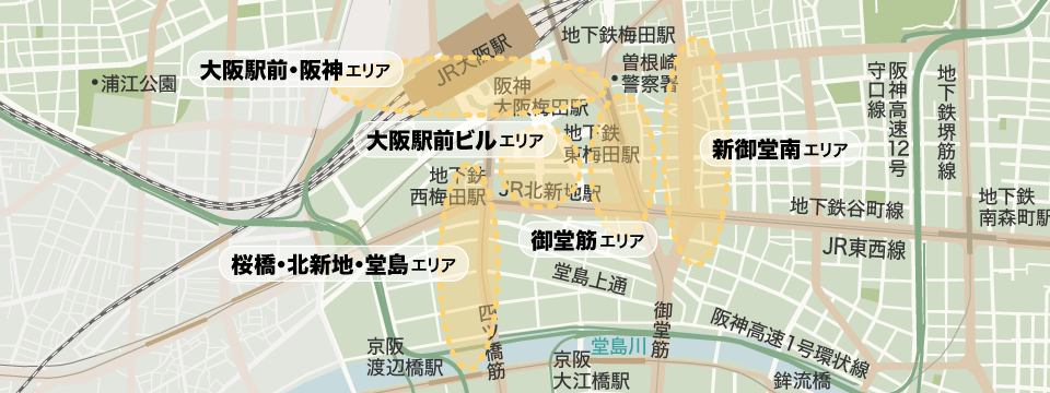 大阪駅前･堂島ゾーン Map