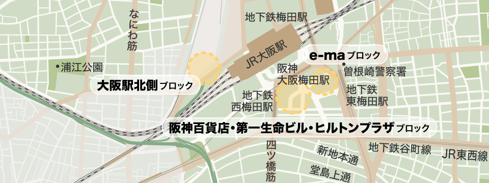 大阪駅前･阪神エリア Map