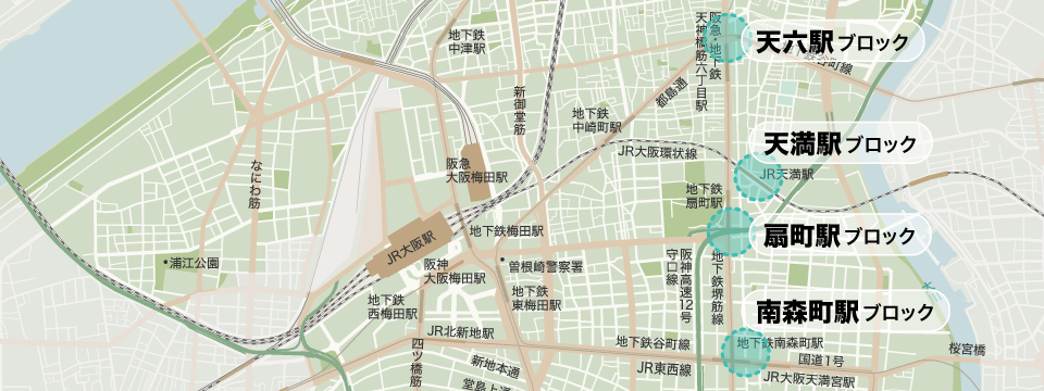天満エリア Map