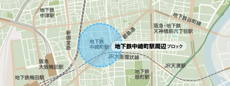 中崎町エリア Map